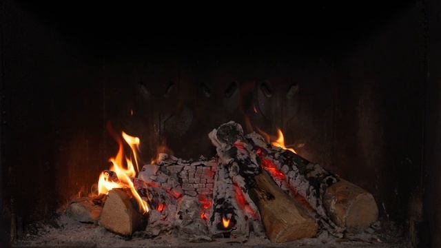 Real Fireplace Ambience! Realtime Fireplace With Burning Logs And Crackling Fire Sounds (4K HDR)
