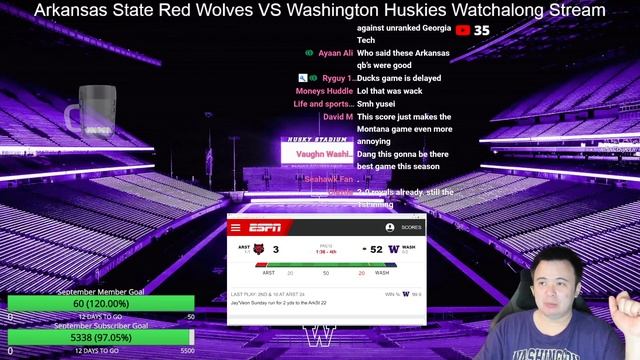 Washington Huskies break the ice with a dominant 52-3 win against the Red Wolves смотреть онлайн