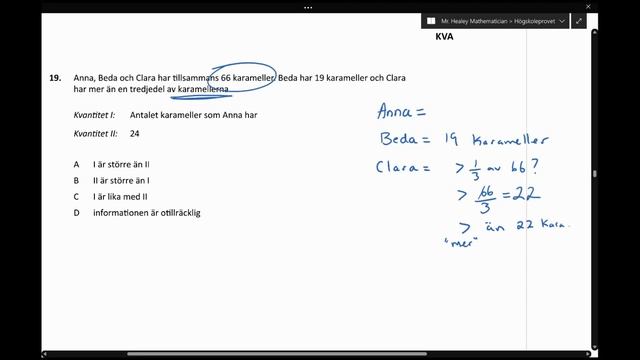 Vår 2022 Högskoleprov Kvantitativ 1 Del 2 (10 frågar) смотреть онлайн