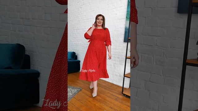 Платье "Французское" мелкий горошек с воланом смотреть онлайн