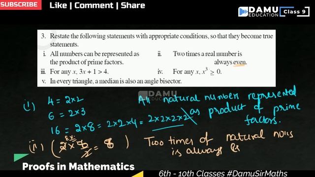 Proofs in Mathematics | Ex 1 Q 3 | 9th Class Math Answers | #DamuSir9th | Damu Education #DamuSir смотреть онлайн