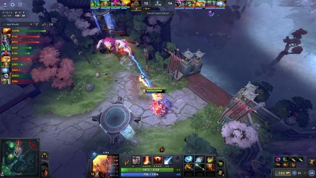 Lina Dota 2 Gameplay Nigma.Miracle with Gleipnir and 22 Kills @ti14_dota смотреть онлайн