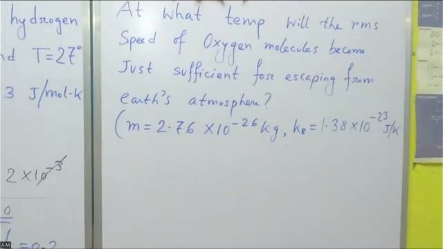At what temperature rms speed of oxygen molecules become equal to escape velocity/Solve within 40s смотреть онлайн