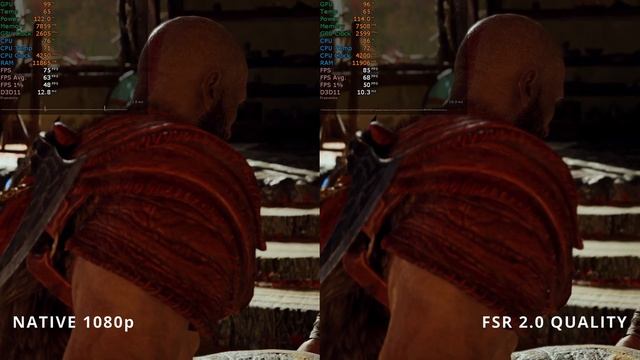 God of War Native 1080p vs FSR 2 (tested with RX 6600 XT) смотреть онлайн