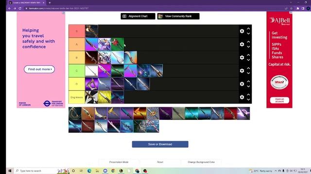 Valorant Tier List (knives)