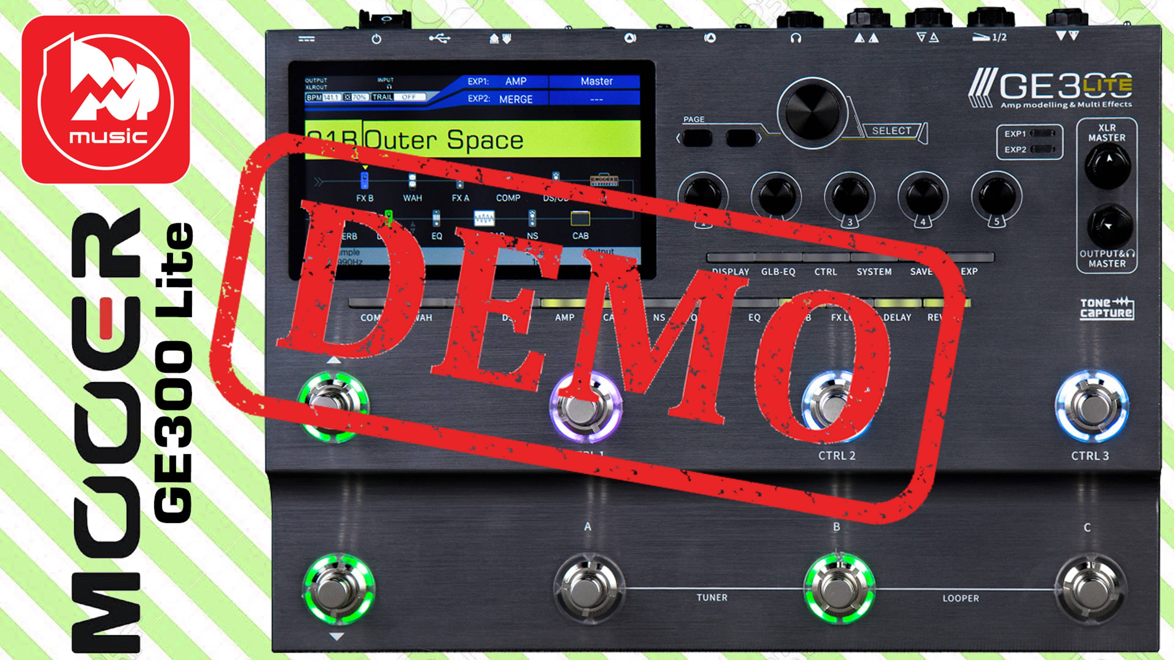 Гитарный процессор MOOER GE300 Lite - демонстрация звучания смотреть онлайн