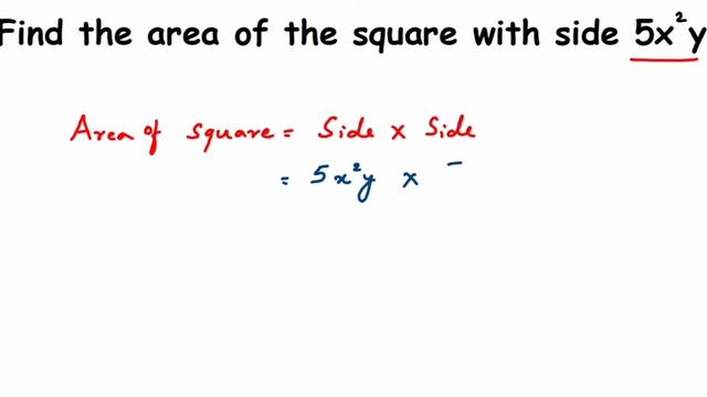 Find the area of the square with side 5x^2y./Perimeter and area/Class7 math/Axiom 1729 смотреть онлайн