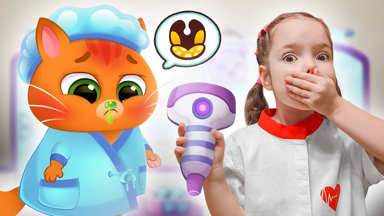 Мультики для детей про котика Bubbu и Настю | Настя и Бубу в больнице смотреть онлайн