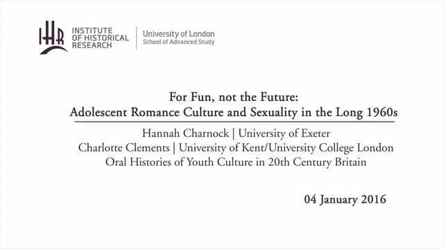 For Fun, not the Future: Adolescent Romance Culture and Sexuality in the Long 1960s смотреть онлайн