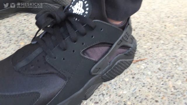 Nike Huarache Run 'Triple Black' On Feet Look смотреть онлайн