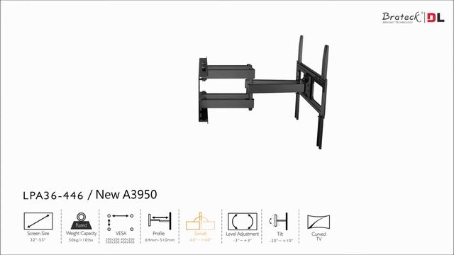 New A3950 ขาแขวนทีวี 32-55 นิ้ว LED,LCD TV,Super Economy Full-motion TV Mounts [VORANATEHIFI.COM] смотреть онлайн