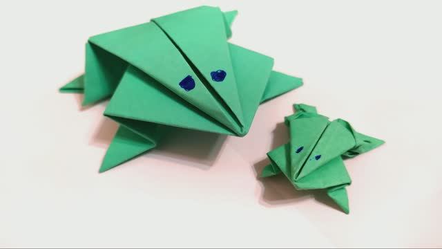 Прыгающая лягушка из бумаги. Как сделать очень просто смотреть онлайн