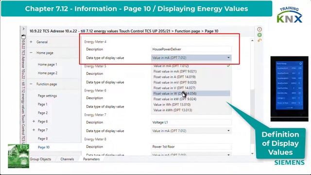 7.12 Siemens KNX Touch Control Panel TC5: Sample project - Displaying energy values смотреть онлайн