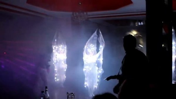 Шоу бабочек лазерное с пиксельными костюмами