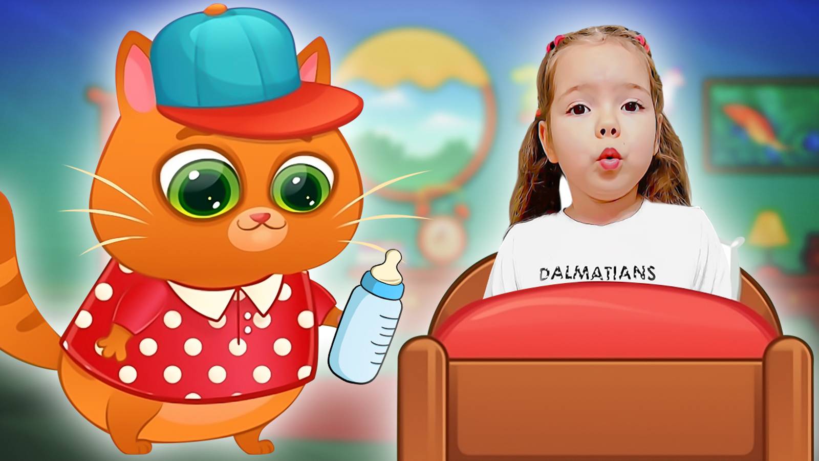 Настя и котик Bubbu в мультиках про котенка Бубу и кошечку Кис Кис смотреть онлайн