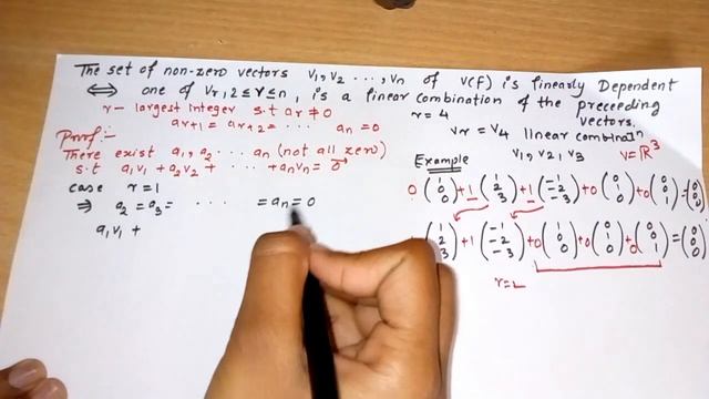 In linear dependent set one of the vector is linear combination of preceding vectors смотреть онлайн