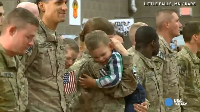 Toddler ignores military rules, runs to mom, becomes viral sensation! | USA TODAY смотреть онлайн