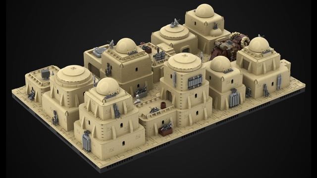 Lego Star Wars Tatooine Mos Eisley Moc- Modular Desert City смотреть онлайн