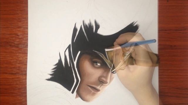 Painting Loki (Tom Hiddleston) "God of Mischief" |Using Gouache and Poster Paint смотреть онлайн