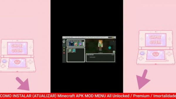 Minecraft APK MOD MENU tudo desbloqueado premium imortalidade