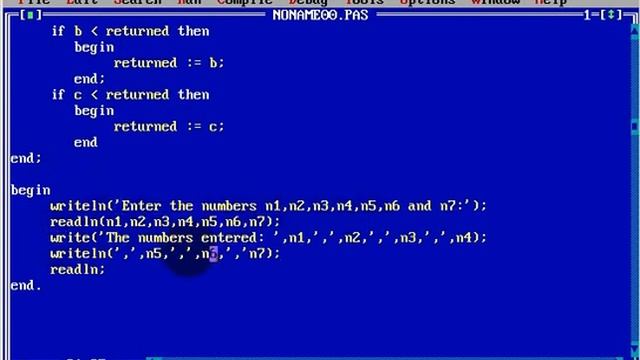 Turbo Pascal Programming #38 Procedure Minimum number App Level 3 смотреть онлайн