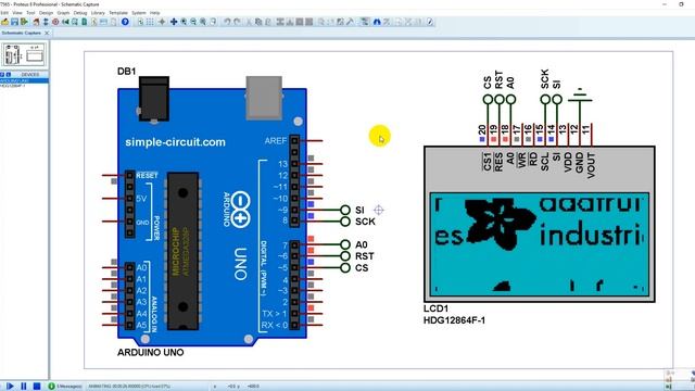 Interfacing Arduino with ST7565 LCD Proteus Simulation смотреть онлайн