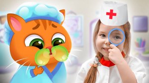 Котик Bubbu в больнице | Настя как доктор лечит Бубу