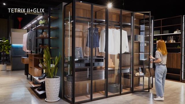 義大利MIXAL 開放式衣帽系統TETRIX II結合GLIX與DS-30鉸鍊操作影片