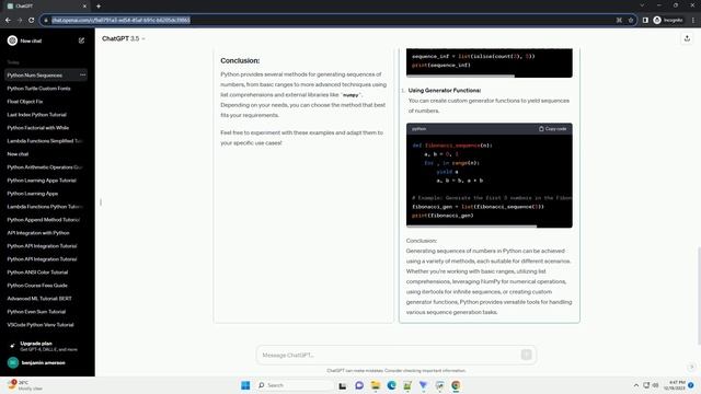 generate sequence of numbers in python смотреть онлайн