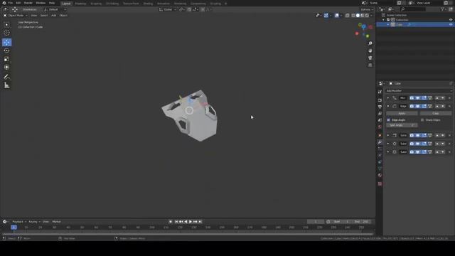 Blender simple Hard Surface modeling without ..HOP or BOX CUTTER смотреть онлайн