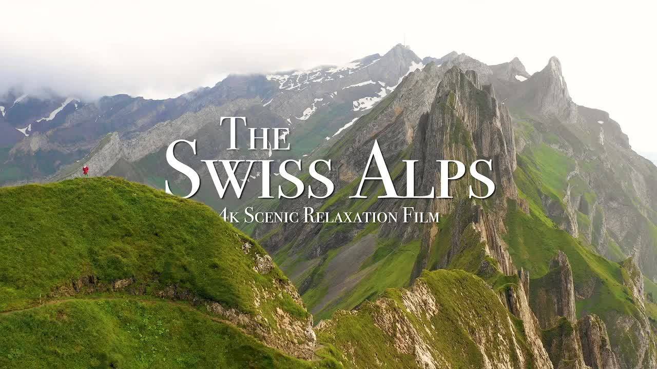Swiss Alps 4K - 30 Minute Relaxation Film with Calming Music смотреть онлайн