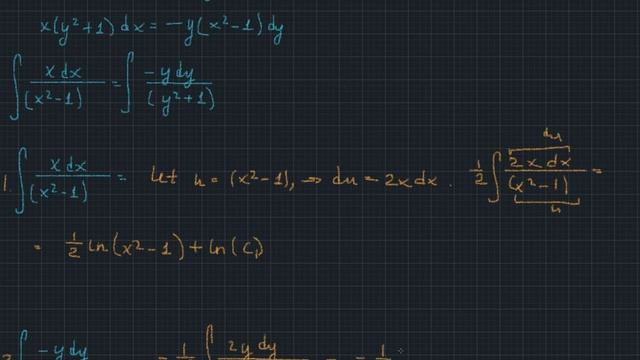 #2749 (xy^2+x)dx+(x^2y-y)dy=0 [Demidovich]