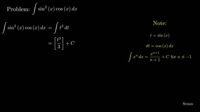 Solving Integral: ∫ sin² x cos x dx смотреть онлайн