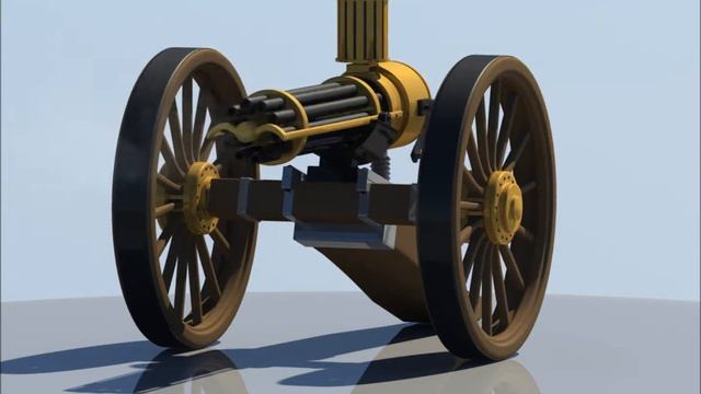Gatling Gun 3D Model смотреть онлайн
