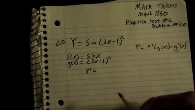 How to find the derivative of y=sin(2x-1)^2 смотреть онлайн