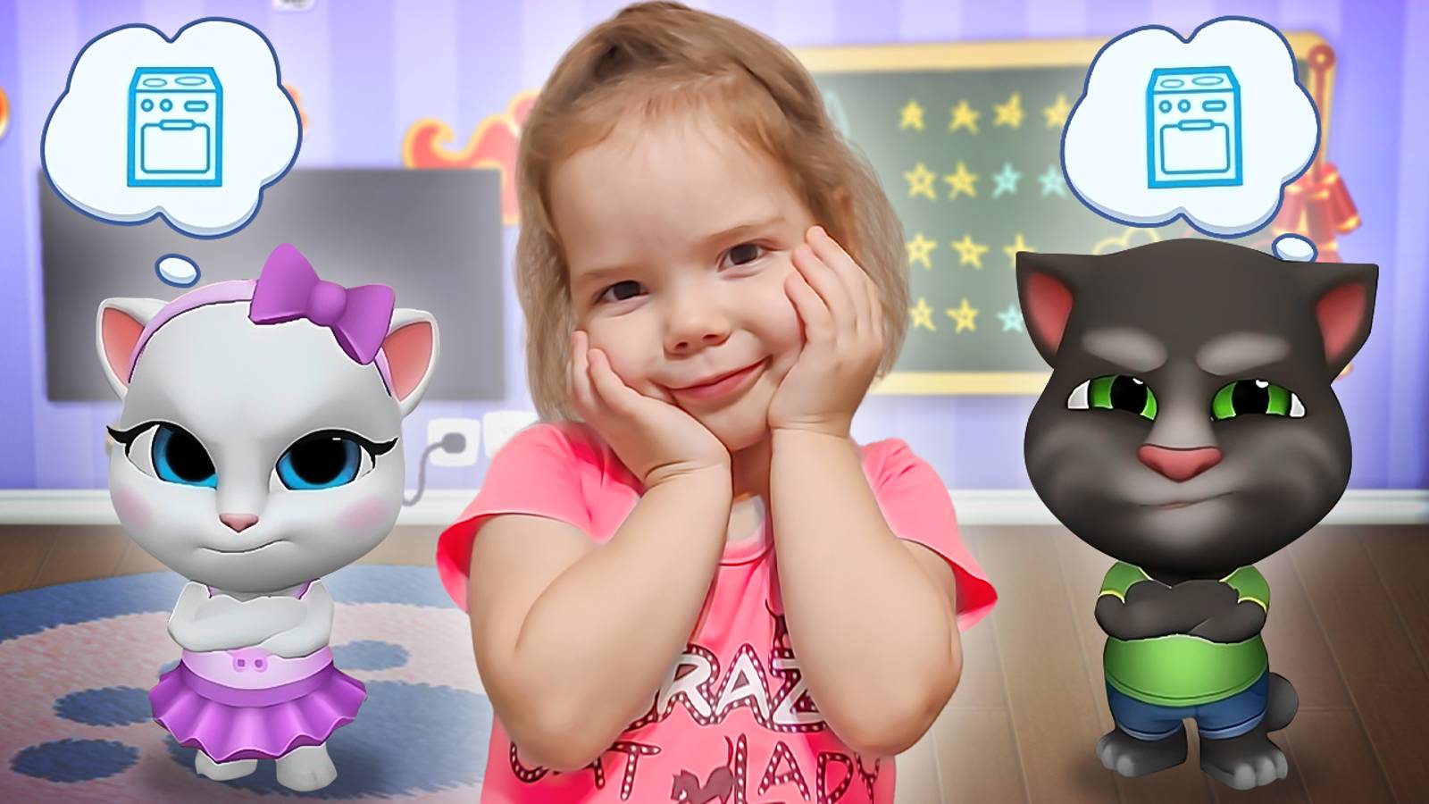 Мультики для детей про Мой Говорящий Том и друзья | Настя попала в игру смотреть онлайн