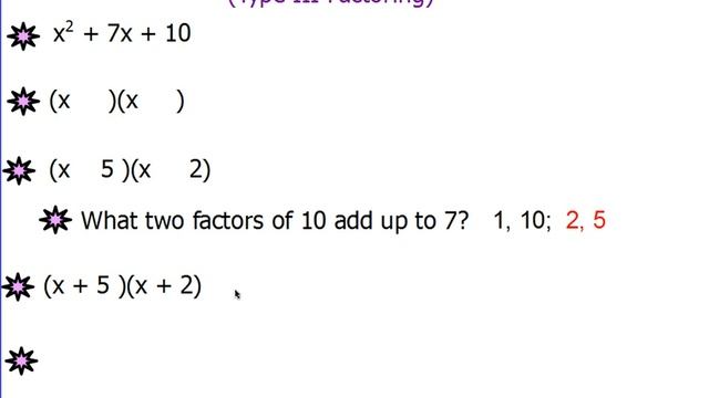 Factoring Polynomials Type 3 x2 bx c Video смотреть онлайн