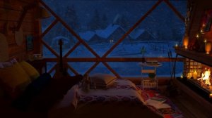 Крепкий сон за 3 минуты - Звуки метели, камина и завывания ветра / Уютная зимняя атмосфера