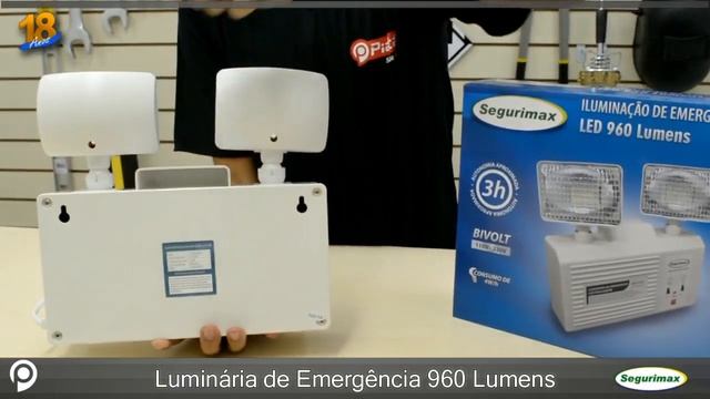 Luminária de Emergência 2 Farois LED 960 Lumens com Bateria Gel Selada - Segurimax смотреть онлайн