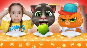 Мой Говорящий Том 2 у котика Bubbu | Настя и Бубу пробуют новый урожай