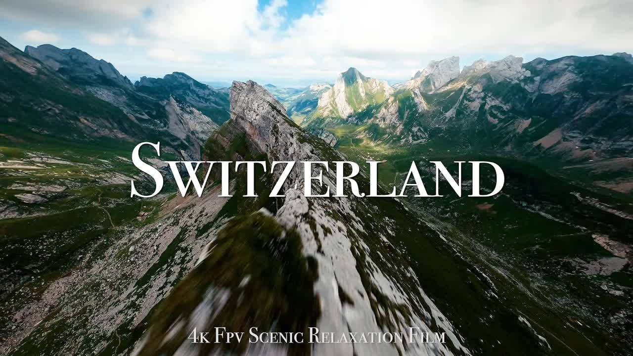 Switzerland 4K - Cinematic FPV Relaxation Film with Calming Music смотреть онлайн