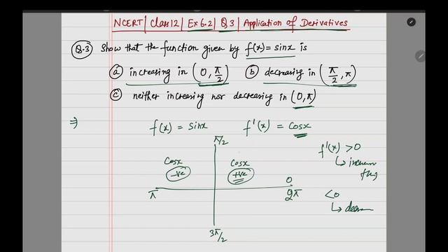 Show that the function given by f(x)=sinx is | Class 12 Ex 6.2 Q3 NCERT | Application of Derivative смотреть онлайн