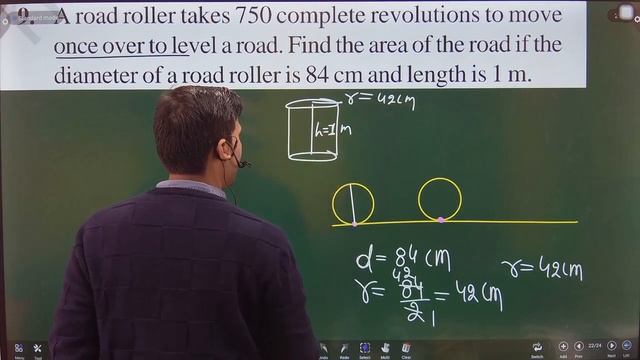 A road roller takes 750 complete revolutions to move once over to level a road. Find the area of th смотреть онлайн