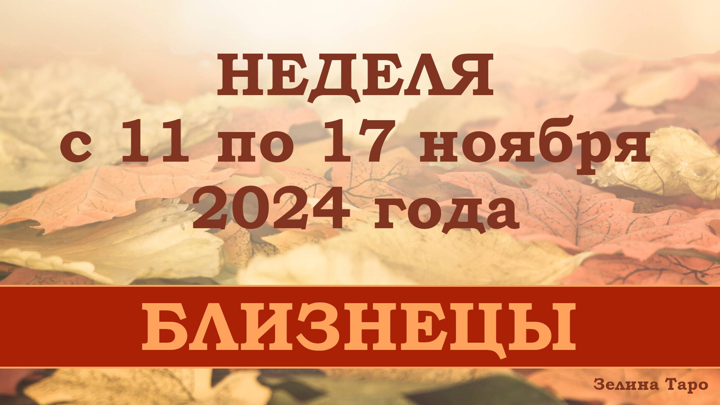 БЛИЗНЕЦЫ | Таро прогноз на неделю с 11 по 17 ноября 2024 года