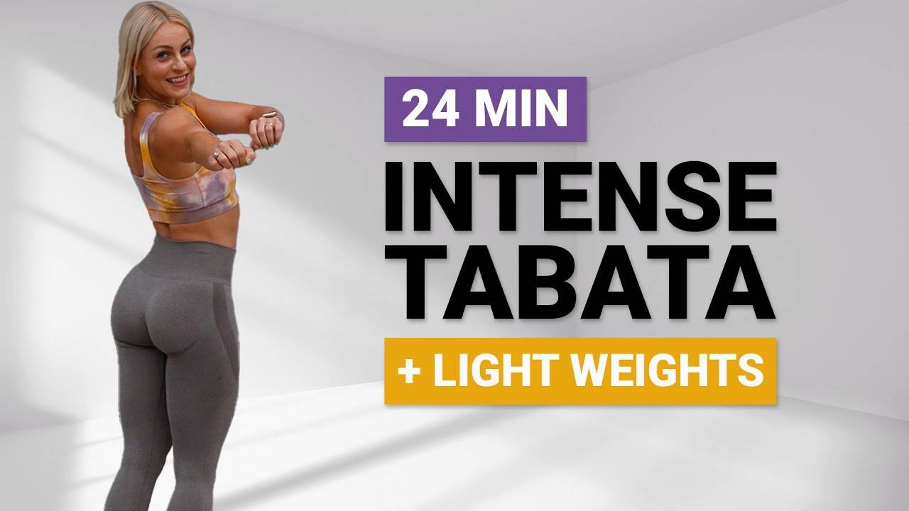 kaykay - 24 MIN INTENSE TABATA WORKOUT + LIGHT WEIGHTS | Cardio|HIIT|Mood Boost|Sweaty|No Repeat смотреть онлайн