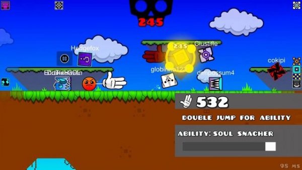 Getting 250 in MULTIPLAYER Slap Battles Geometry Dash