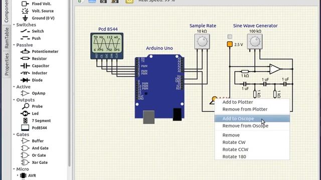 SimulIDE_0.0.2 Simulator: Arduino Simple Oscilloscope смотреть онлайн