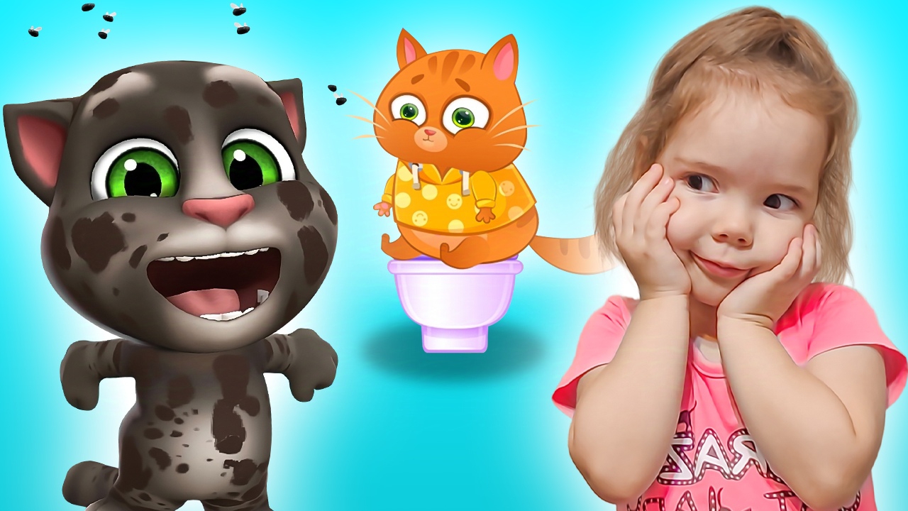 Мой Говорящий Том 2, котик Bubbu и Настя играют в игре | Настя помогает Бубу с Томом смотреть онлайн