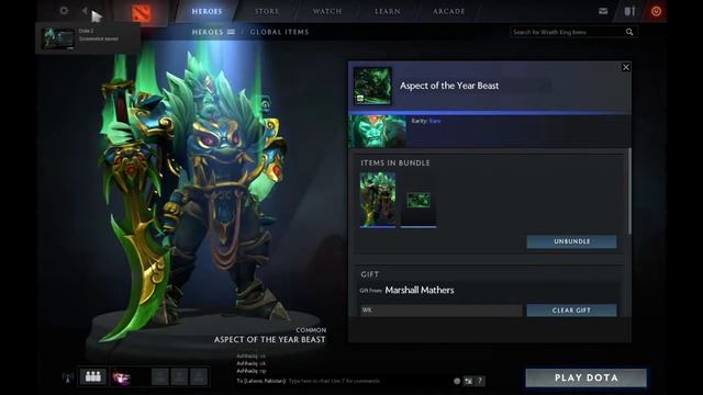 Dota2 WraithKing Set - Aspect Of The Year Beast UNBUNDLE смотреть онлайн