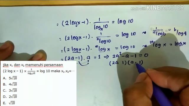 (2logx-1).1/log10x = log 10 |UTB K2020 смотреть онлайн